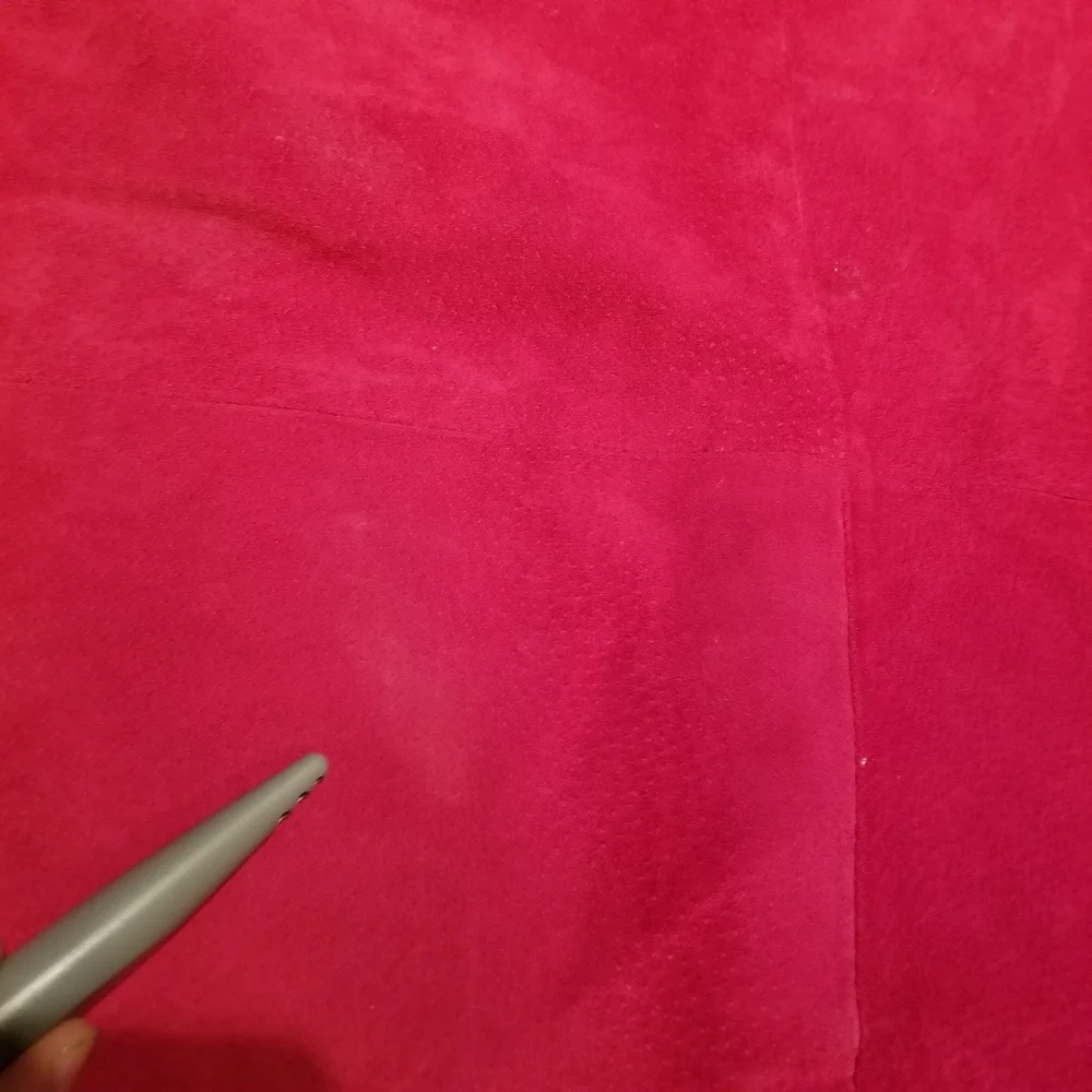 Vintage 70s Fuschia Suede Pencil Skirt Size Large - Picture 12 of 12